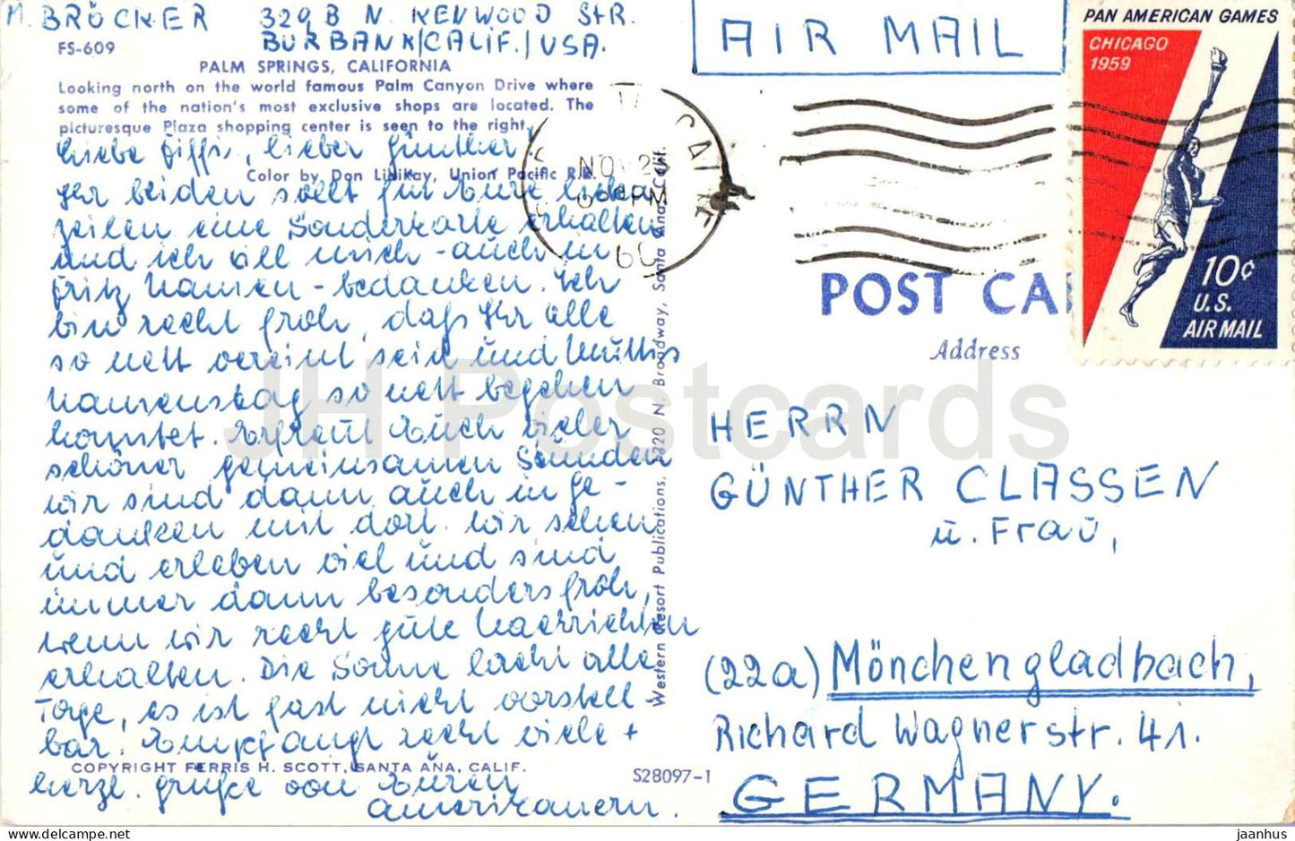 Palm Springs - Palm Canyon Drive - Kalifornien - Autos - Straße - 1960 - USA - gebraucht