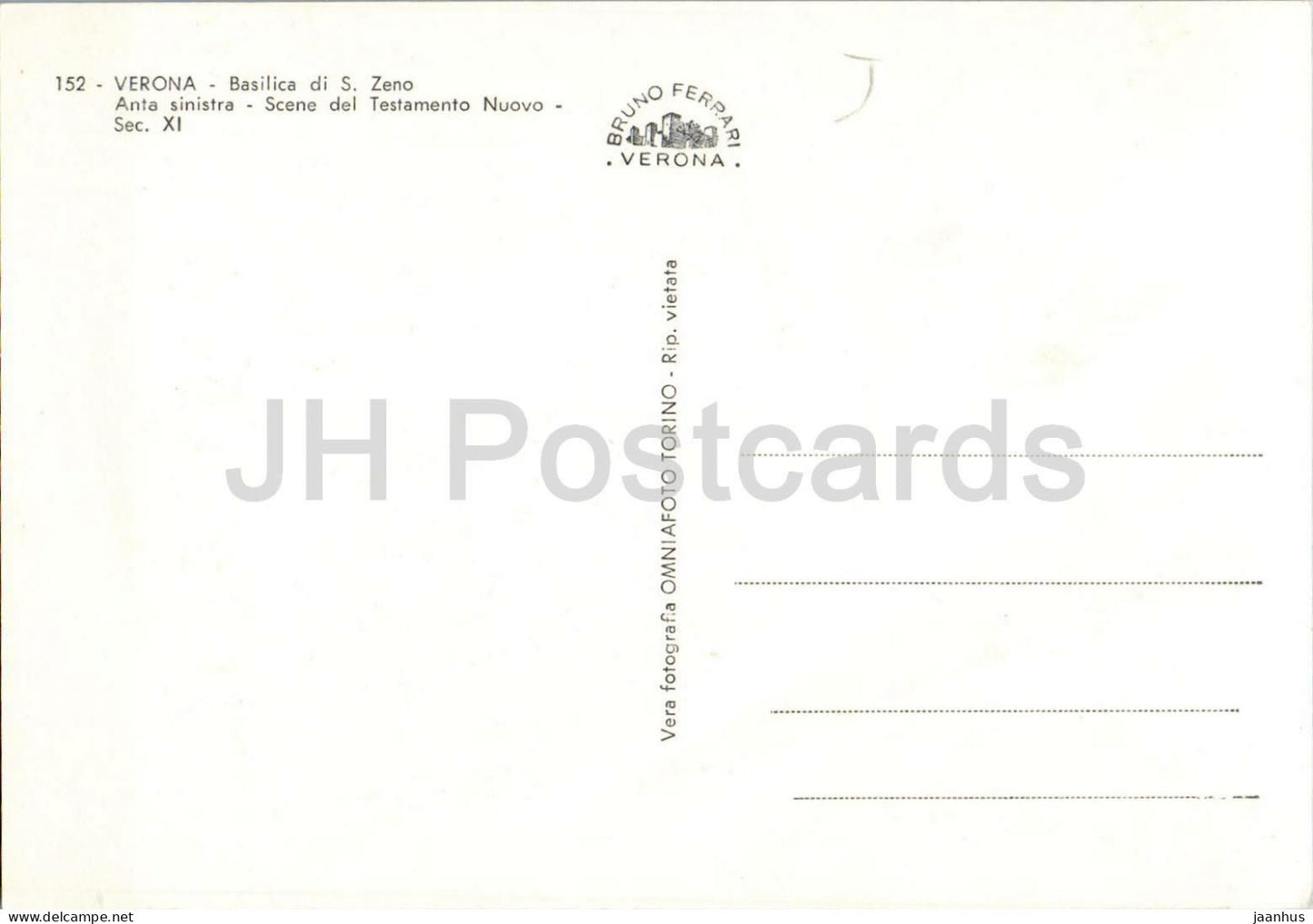 Verona - Basilica di S. Zeno - Anta sinistra - Scene del Testamento Nuovo - New Testament old postcard - Italy - unused