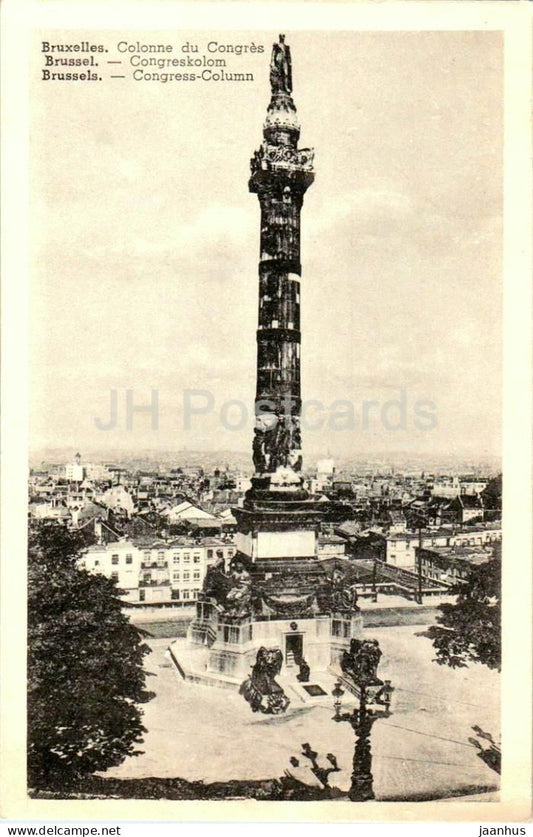 Bruxelles - Brussels - Colonne du Congres - Congress Column - 1 - old postcard - Belgium - unused - JH Postcards