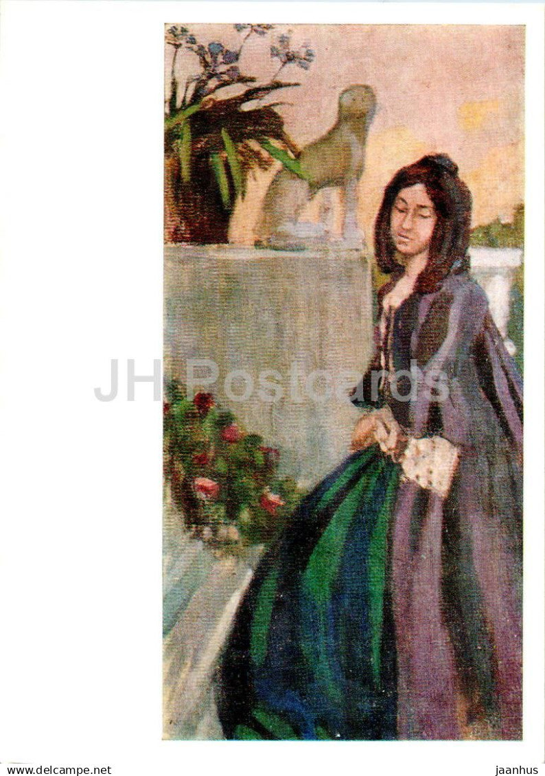 painting by V. Borisov-Musatov - In the Park - woman - Russian art - 1976 - Russia USSR - unused - JH Postcards