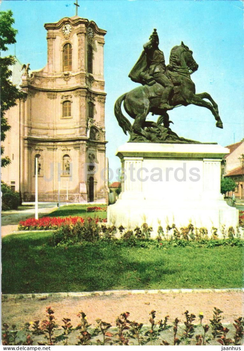 Jaszbereny - First World War monument - Catholic church - horse - 1972 - Hungary - used - JH Postcards