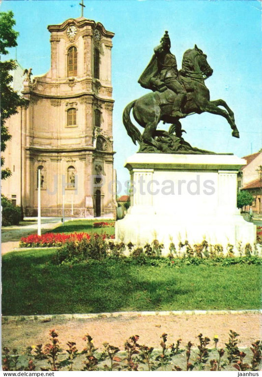 Jaszbereny - First World War monument - Catholic church - horse - 1972 - Hungary - used - JH Postcards