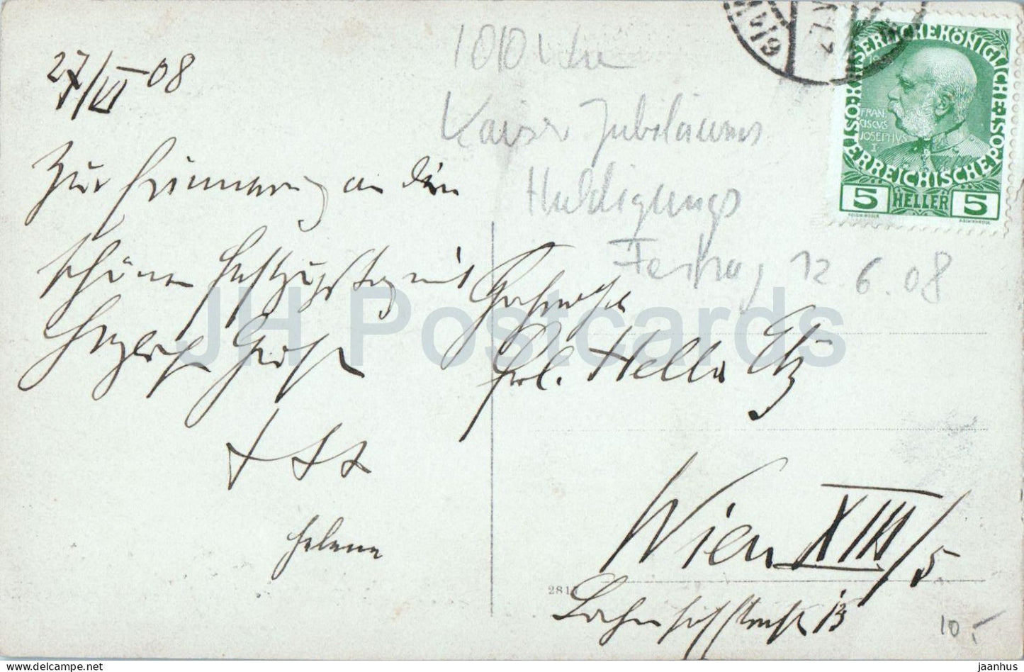 Wien - Vienne - Kaiser Jubilaums Huldigungs Festzug am 12. Juni 1908 - photo - carte postale ancienne - 1908 - Autriche - utilisé 