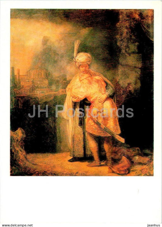painting by Rembrandt - David and Jonathan - Dutch art - 1987 - Russia USSR - unused - JH Postcards