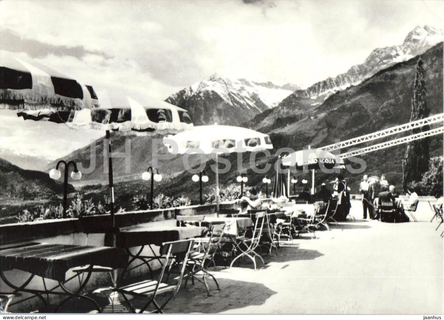 Terrazza Hotel Rimmele - Tirolo presso Merano - Dorf Tirol b. Meran - terrace - old postcard - Italy - unused - JH Postcards