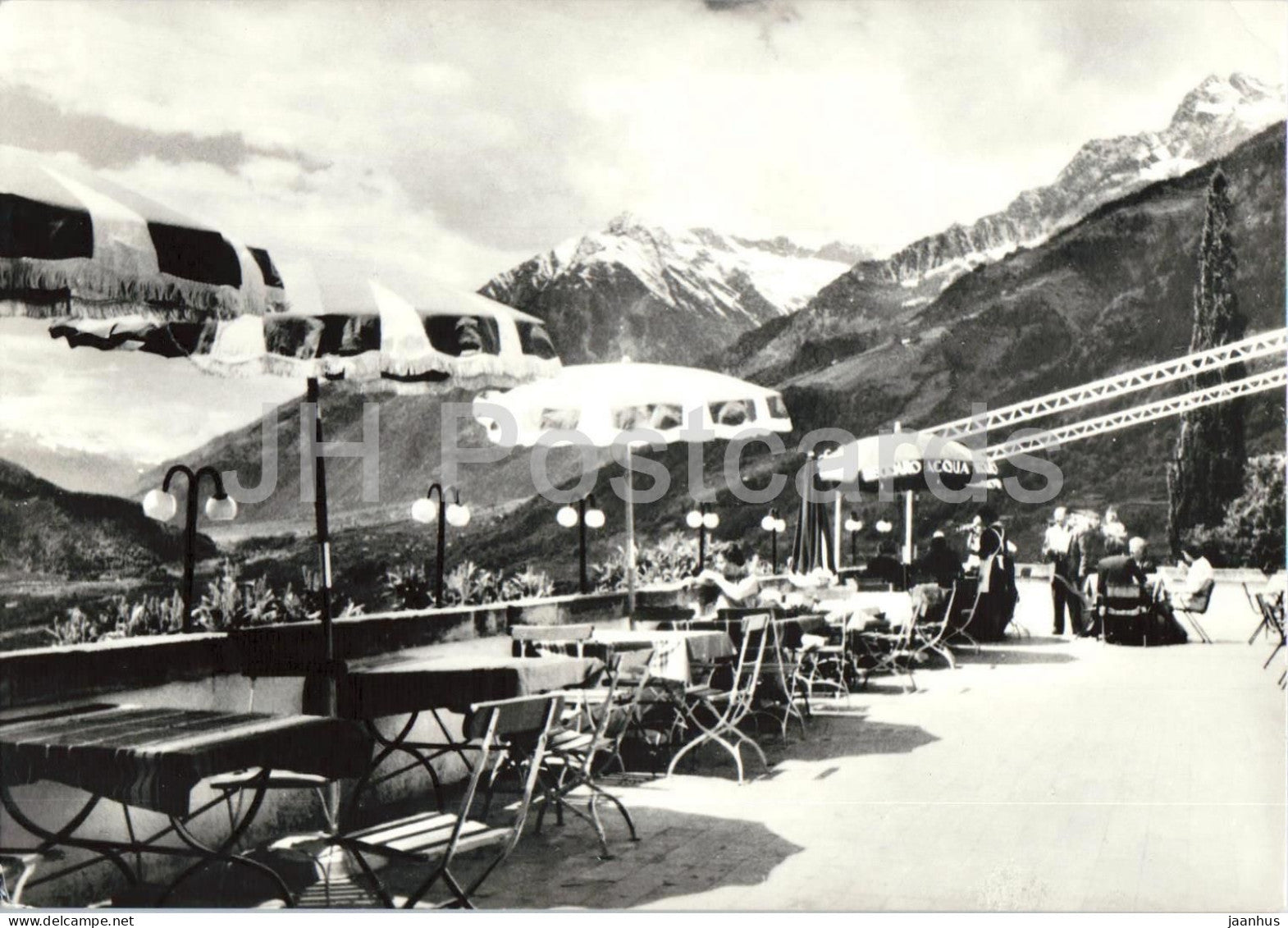 Terrazza Hotel Rimmele - Tirolo presso Merano - Dorf Tirol b. Meran - terrace - old postcard - Italy - unused - JH Postcards