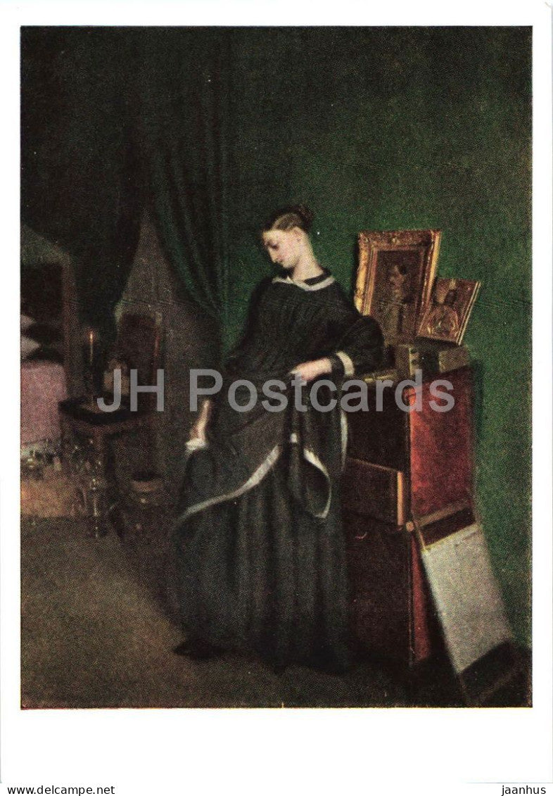 painting by Pavel Fedotov - The Young Widow - Russian art - 1965 - Russia USSR - unused - JH Postcards