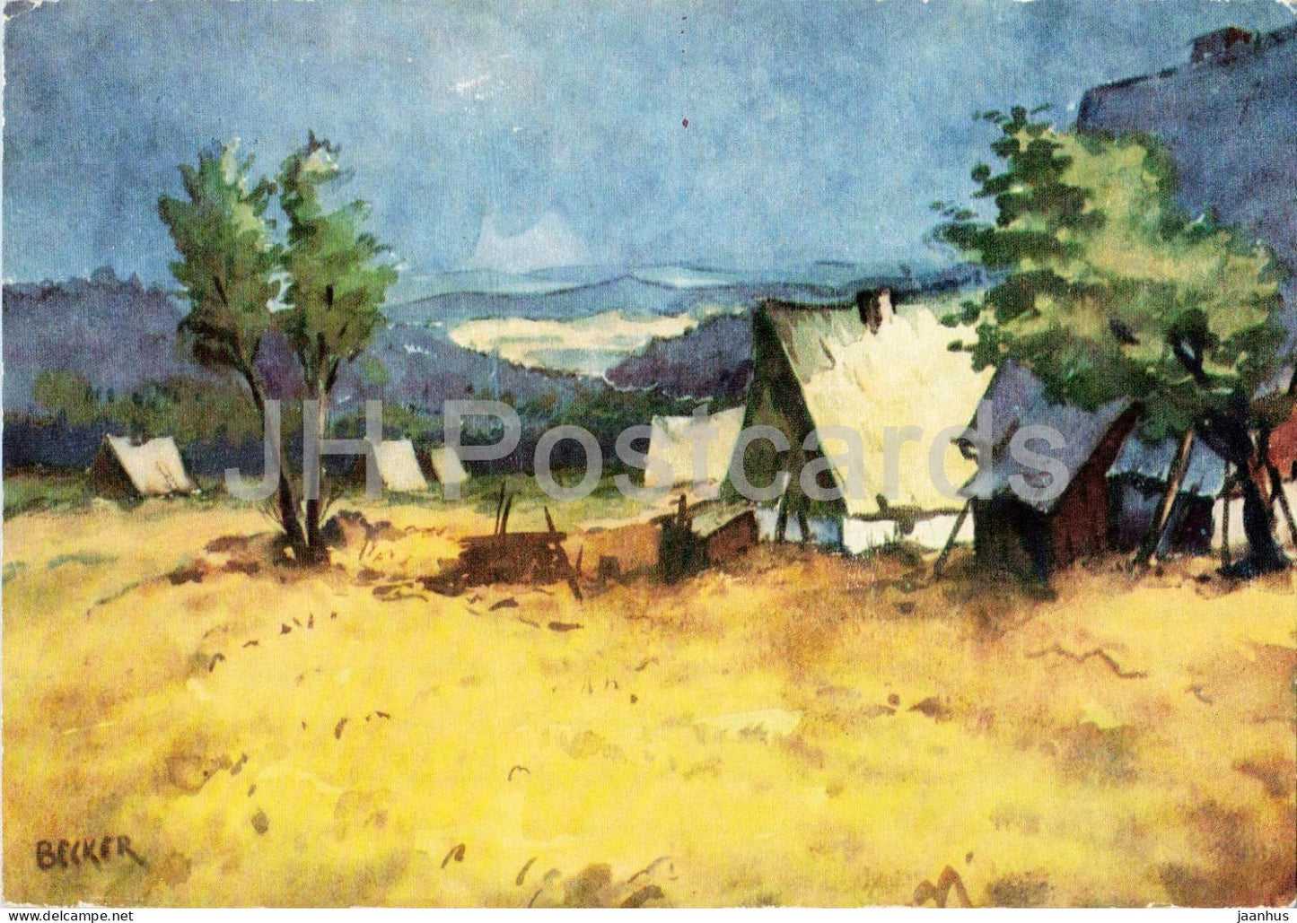 Willy Becker - Autumn in the Eastern Ore Mountains - Osterzgebirge - German art - Germany - DDR - used - JH Postcards