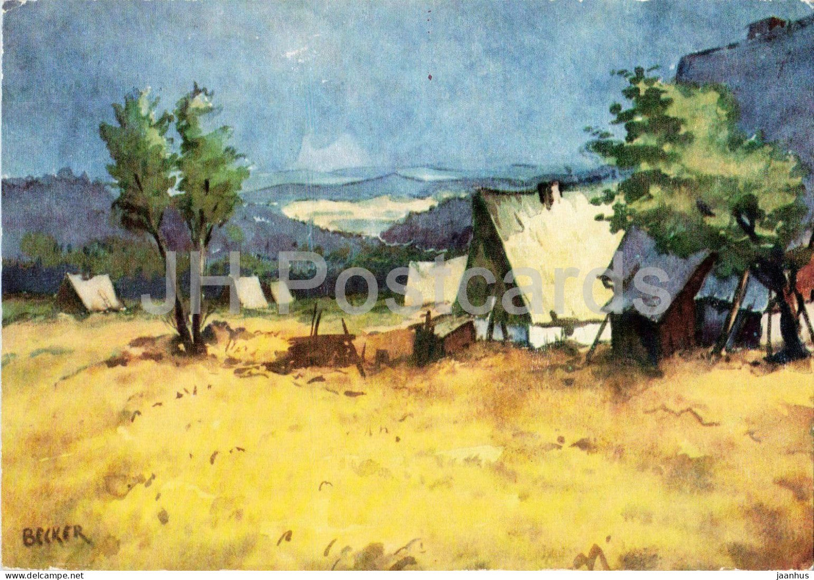 Willy Becker - Autumn in the Eastern Ore Mountains - Osterzgebirge - German art - Germany - DDR - used - JH Postcards
