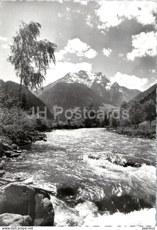 Am rauschenden Zemmbach - Mayrhofen - Zillertal - river - mountains - old postcard - Austria - unused - JH Postcards