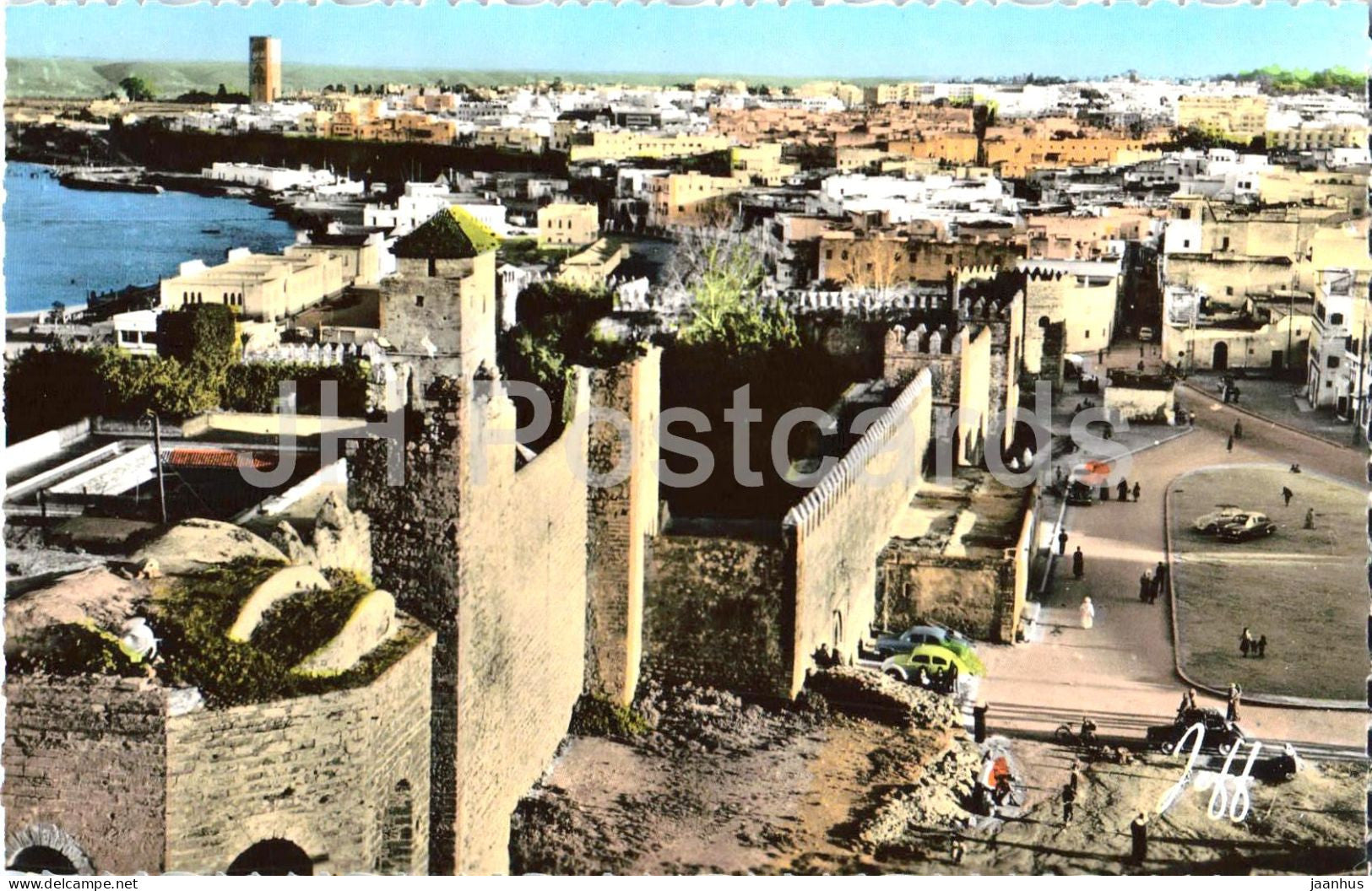 Rabat - Les Oudaia et vue sur la Tour Hassan - Hassan Tower view - city walls - 16 - old postcard - Morocco - unused - JH Postcards