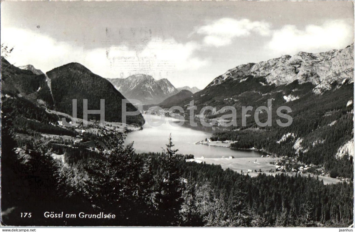 Gossl am Grundlsee - lake - mountain panorama - village - Alps - 175 - 1962 - Austria - used - JH Postcards