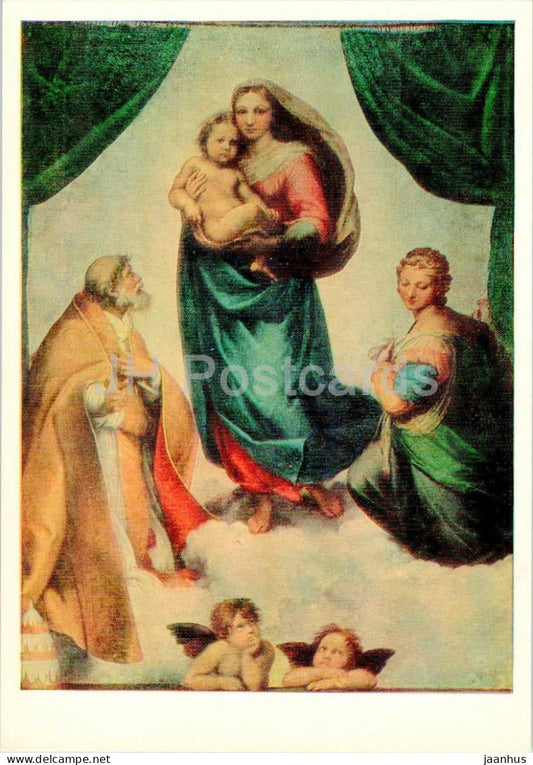painting by Raphael - Sistine Madonna - Italian art - 1983 - Russia USSR - unused - JH Postcards