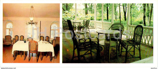 Russian composer Tchaikovsky museum in Klin - dining room and veranda - 1982 - Russia USSR - unused - JH Postcards