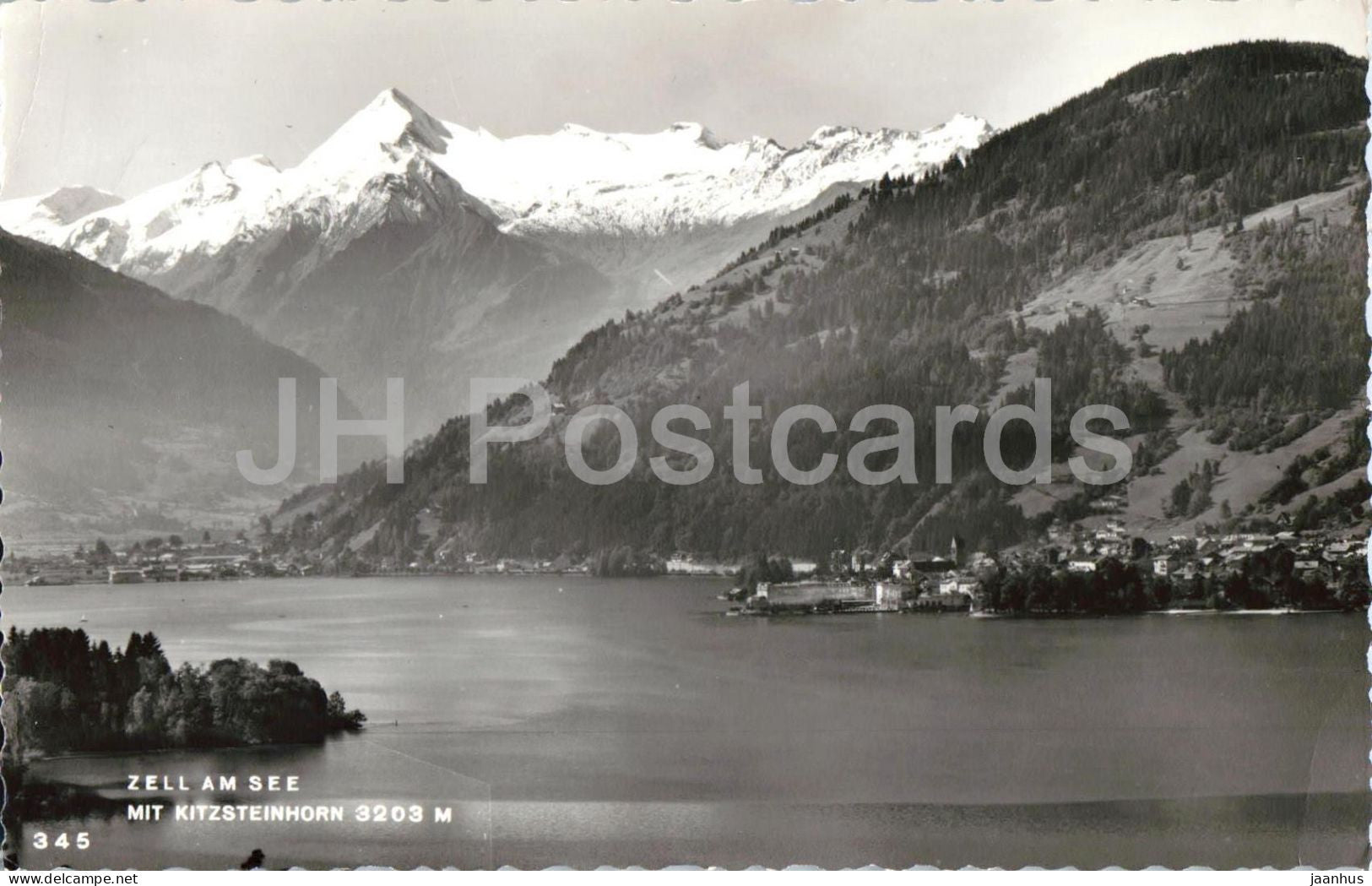 Zell am See mit Kitzsteinhorn 3203 m - mountain lake - town panorama - Alps - 345 - 1962 - Austria - used - JH Postcards
