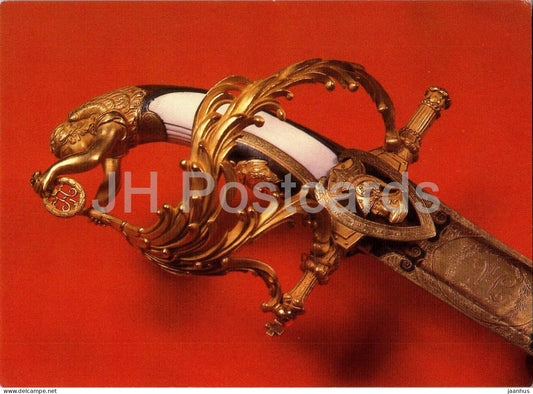 The Moscow Armoury Treasures - sword made by master Ivan Bushuyev - museum - Aeroflot - Russia USSR - unused - JH Postcards