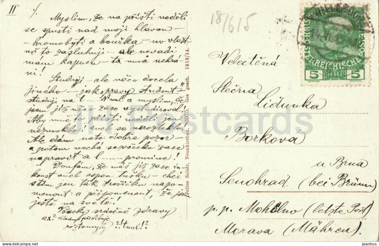 Hohe Wand - Ausblick von der Eicherthutte gegen den Schneeberg - old postcard - 1914 - Austria - used