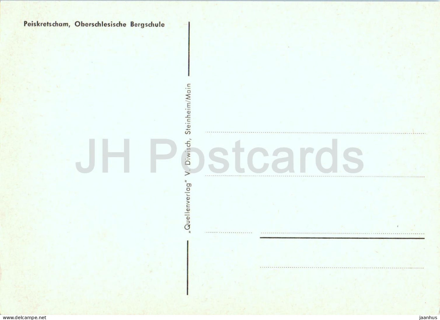 Peiskretscham OS. - Pyskowice - Oberschlesische Bergschule - Schlesien - Schlesien - alte Postkarte - Polen - unbenutzt 