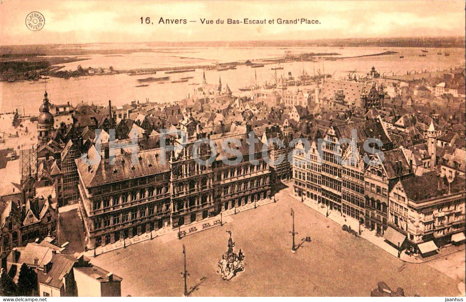 Anvers - Antwerpen - Vue du Bas-Escaut et Grand Place - main square - 16 - old postcard - 1914 - Belgium - unused - JH Postcards