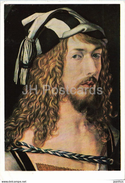 Albrecht Durer - Self-Portrait - painting - German art - art postcard - 1980s - Germany - DDR - used - JH Postcards