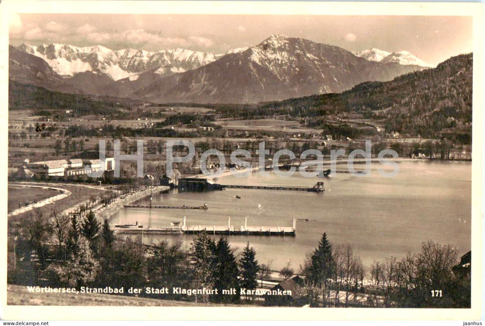 Worthersee - Strandbad der Stadt Klagenfurt mit Karawanken - Feldpost - 171 - old postcard - 1944 - Austria - unused - JH Postcards