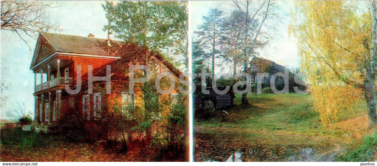 Pushkin places of the Upper Volga river - Glinkino village - former Rtishchev manor - 1983 - Russia USSR - unused - JH Postcards