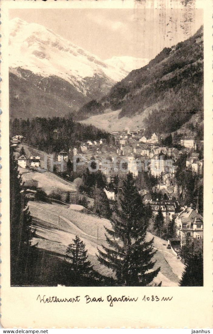 Weltkurort Bad Gastein 1083 m von der Schwarzen Liesl - Radhausberg - 1939 - Austria - used - JH Postcards