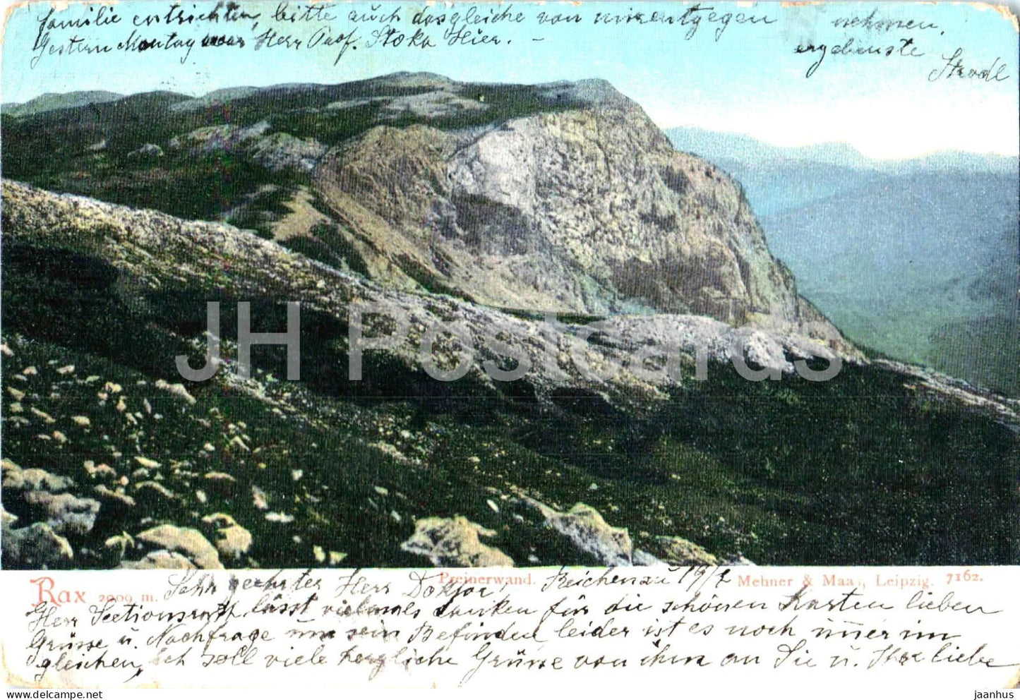 Rax 2009 m - Preinerwand - Mountain view - Alps - 1 - No. 7162 - old postcard - 1900s - Austria - used - JH Postcards