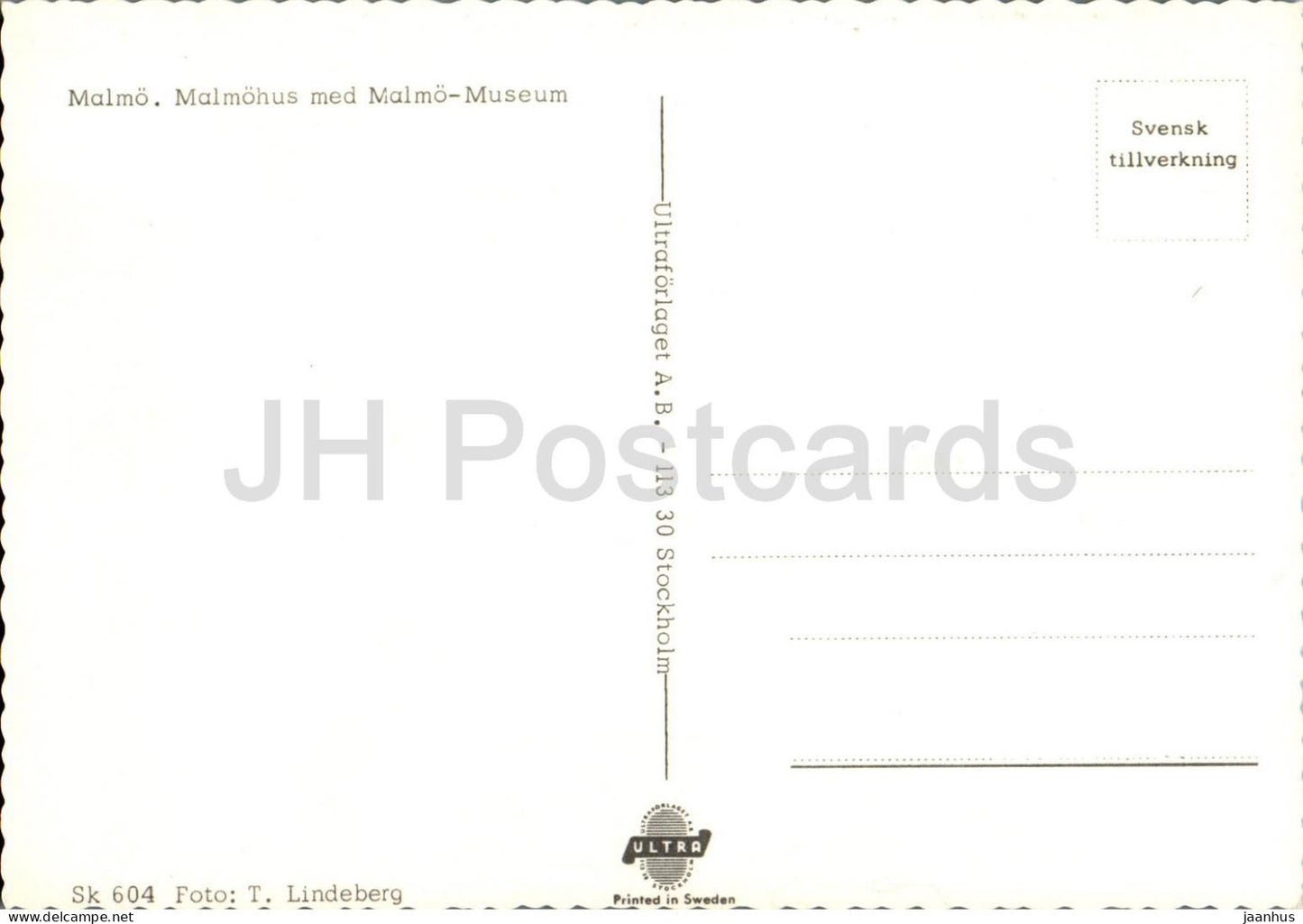 Malmo - Malmohus med Malmo Museum - 604 - Suède - inutilisé 