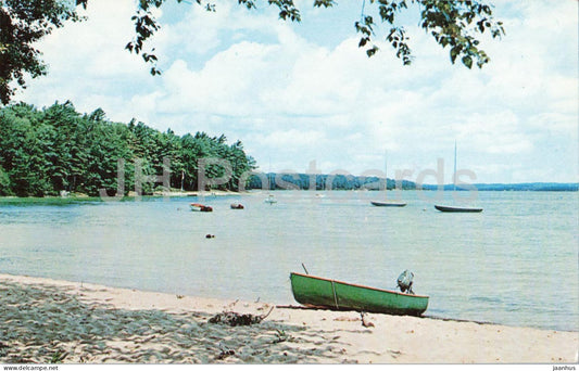 Lake Leelanau - Leland Michigan - boat - 1981 - USA - used - JH Postcards