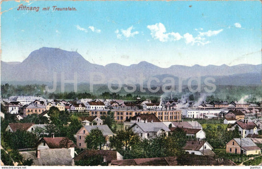 Attnang mit Traunstein - town panorama - mountains - No. 105 - old postcard - 1910s - Austria - used - JH Postcards