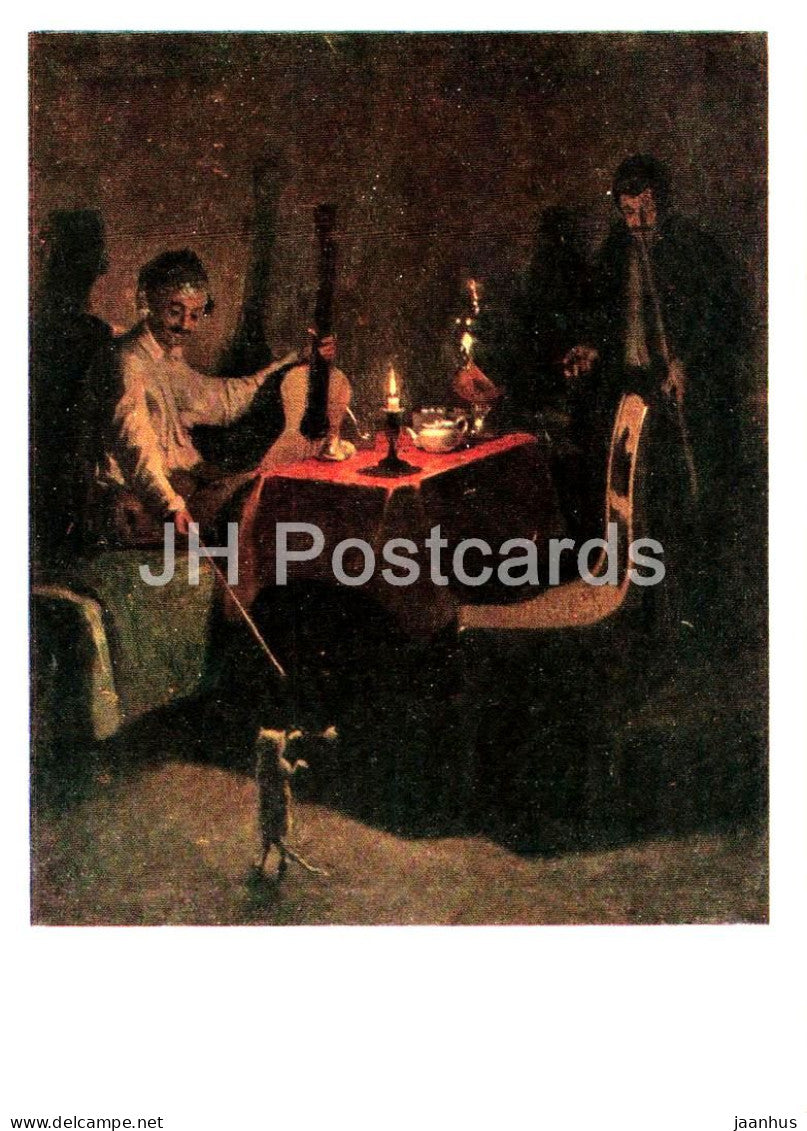 painting by P. A. Fedotov - Officer and Orderly - dog - Russian art - 1962 - Russia USSR - unused - JH Postcards