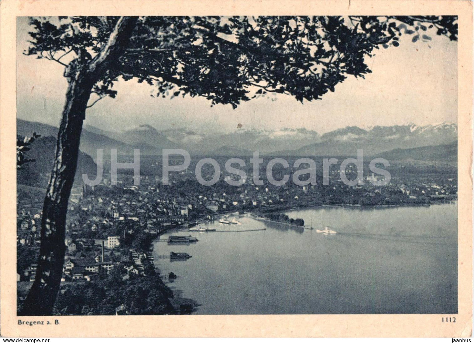 Bregenz a. B. - town view - lake - harbor - panorama - 1112 - old postcard - Austria - used - JH Postcards