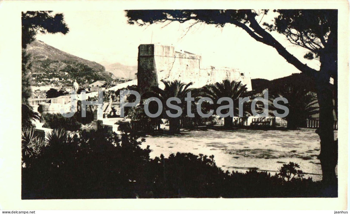 Dubrovnik - fortress - old postcard - 1953 - Croatia Yugoslavia - used - JH Postcards