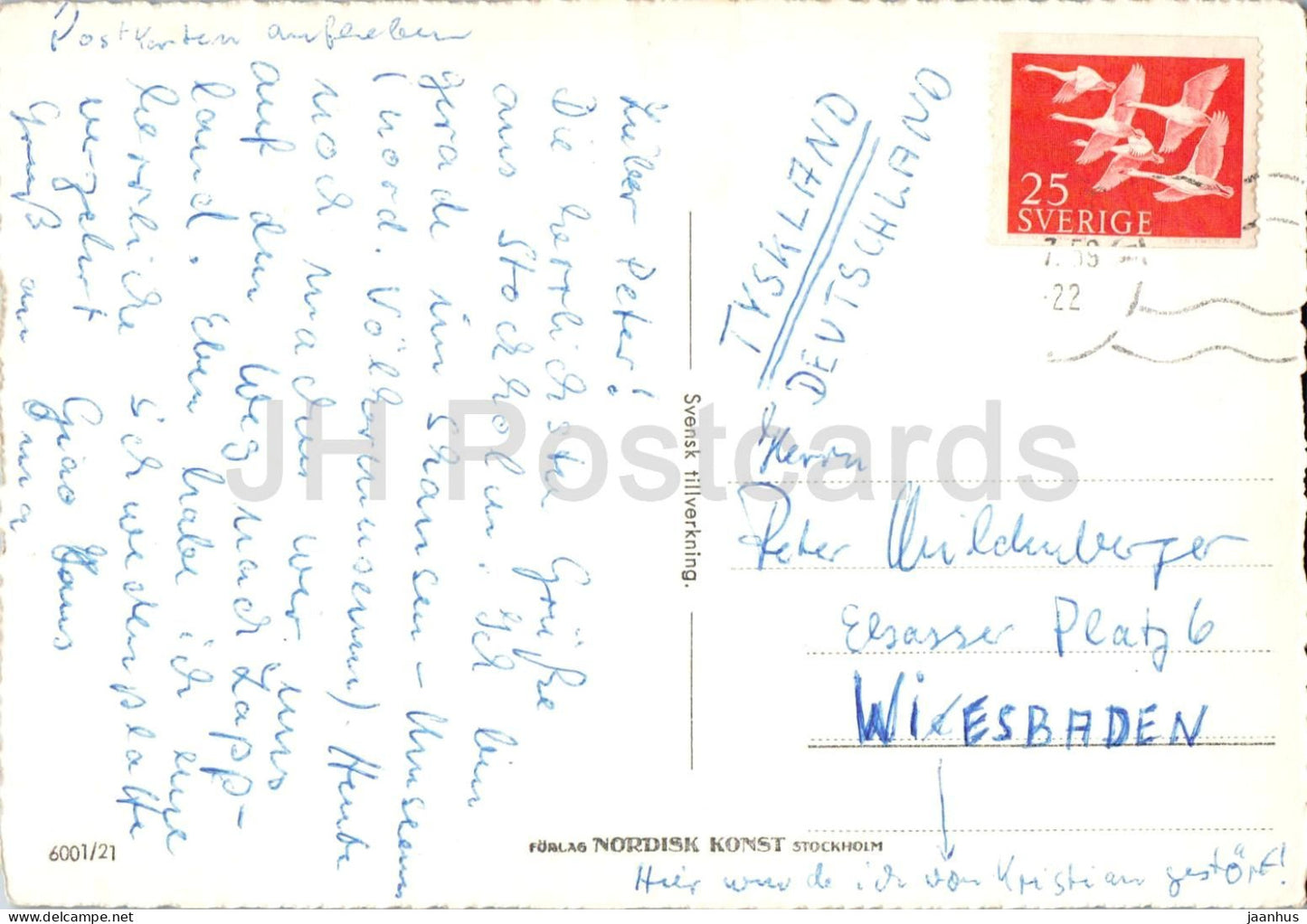 Stockholm - Utsikt fran Stadshusets torn - View from City Hall tower - night city - old postcard - 1959 - Sweden - used