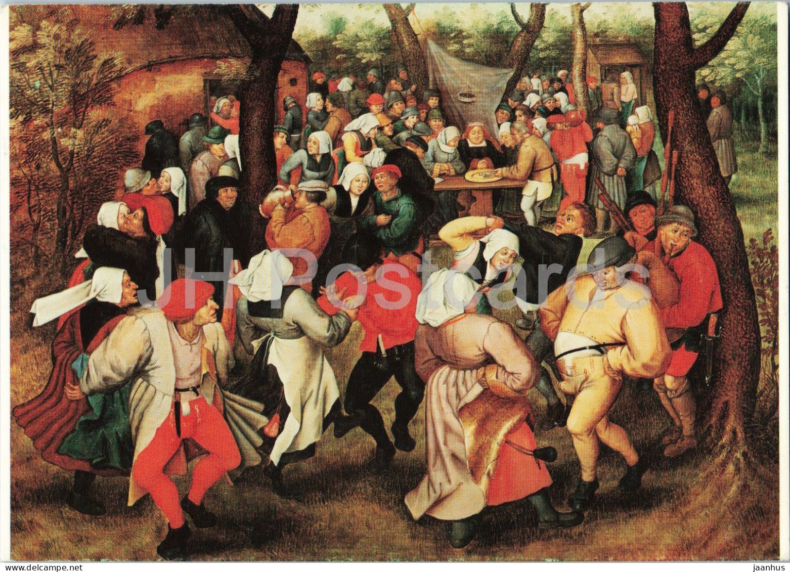 painting by Pieter Brueghel the Younger - Outdoor Wedding Dance - Flemish art - 1977 - Belgium - used - JH Postcards