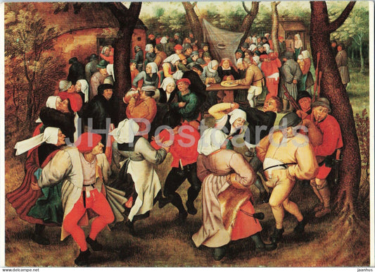painting by Pieter Brueghel the Younger - Outdoor Wedding Dance - Flemish art - 1977 - Belgium - used - JH Postcards