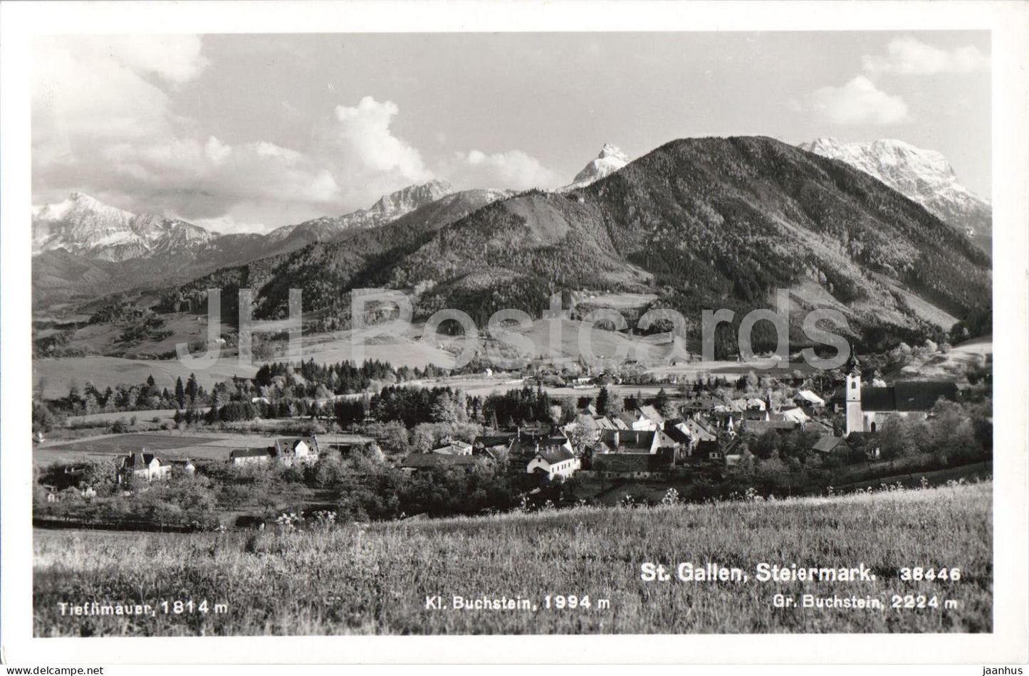 St. Gallen - Steiermark - Tieflimauer - Buchstein - village - mountains - old postcard - 1955 - Austria - used - JH Postcards