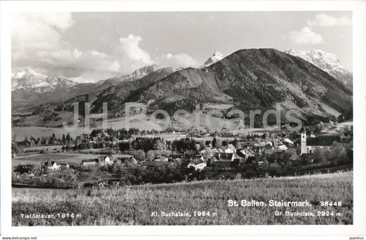 St. Gallen - Steiermark - Tieflimauer - Buchstein - village - mountains - old postcard - 1955 - Austria - used - JH Postcards