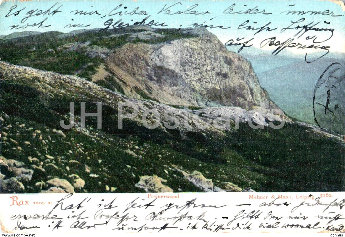 Rax 2009 m - Preinerwand - Mountain view - Alps - No. 7162 - old postcard - 1900s - Austria - used - JH Postcards