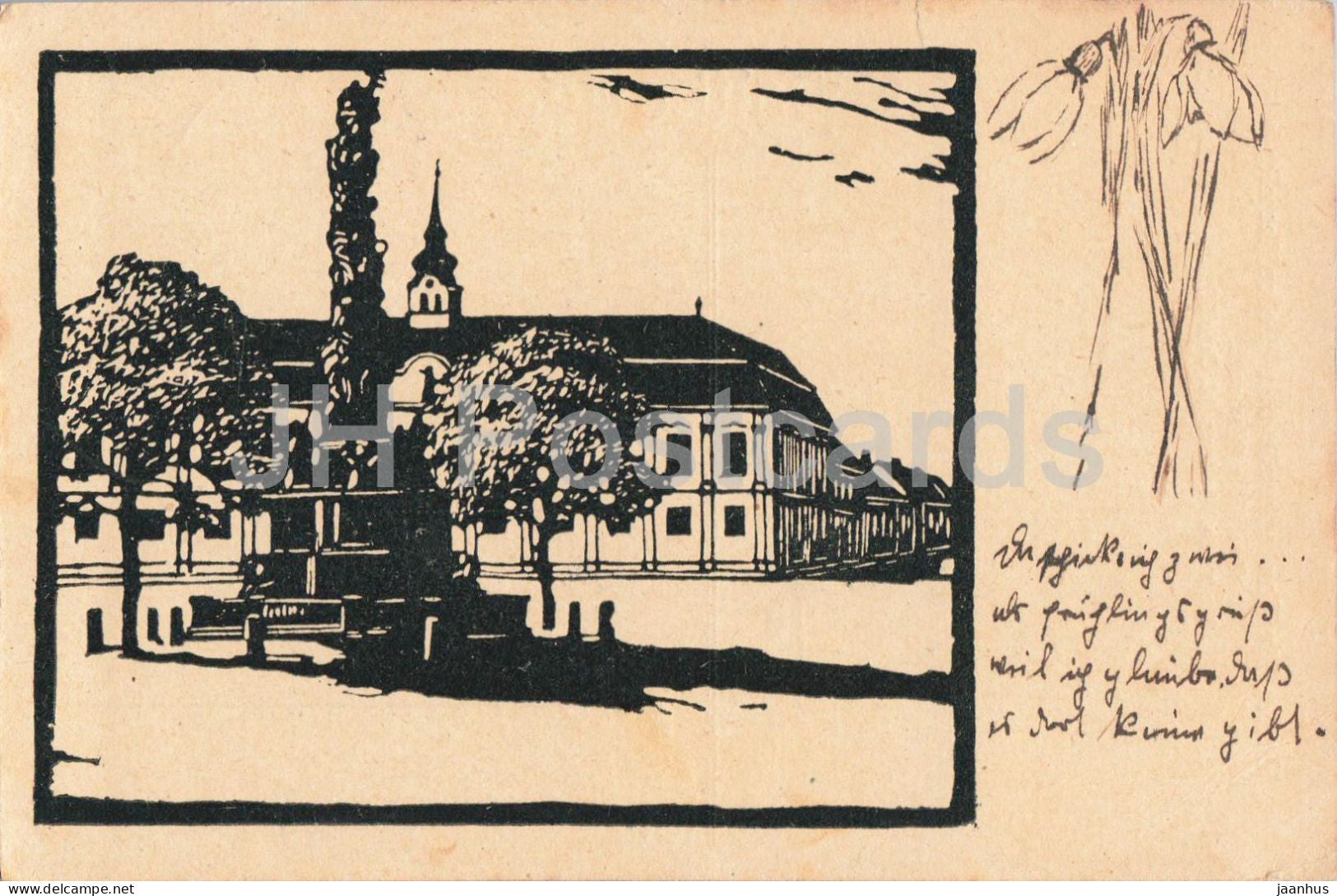 Stockerau Rathaus - Verein fur Landeskunde von Niederosterreich - town hall - old postcard - 1922 - Austria - used - JH Postcards