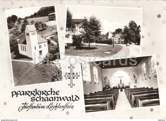 Pfarrkirche Schaanwald - church - multiview - 8832 - old postcard - Liechtenstein - unused - JH Postcards