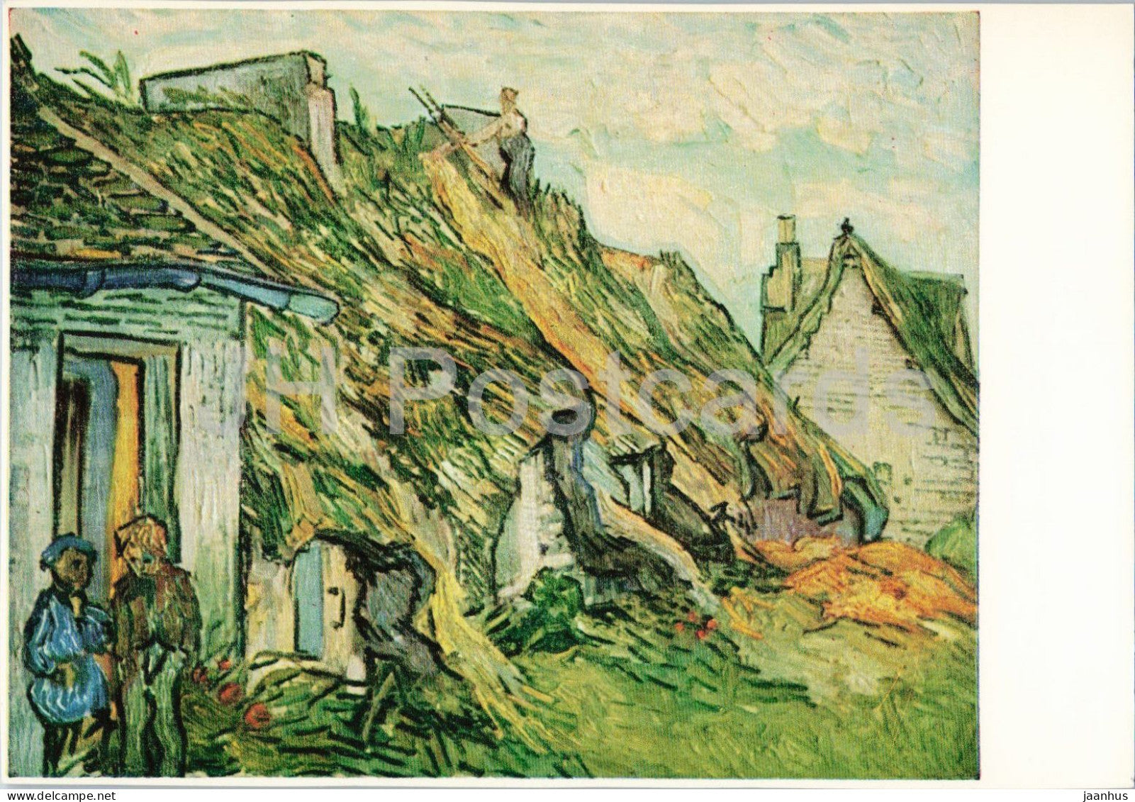 painting by Vincent van Gogh - Strohdacher in Chaponville - Thatched Roofs at Chaponville - Dutch art - Germany - unused - JH Postcards