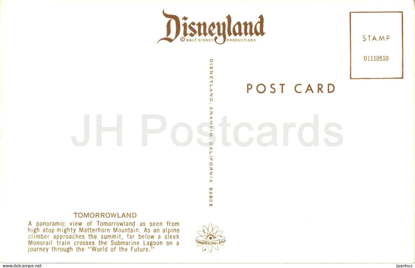 Disneyland - Tomorrowland - Matterhorn - USA - unbenutzt
