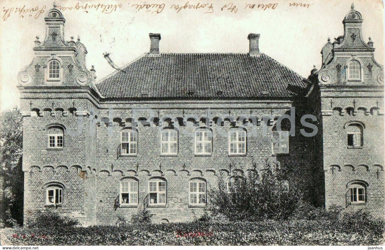 Nakkebolle - castle - Old Manor House - old postcard - Denmark - used - JH Postcards