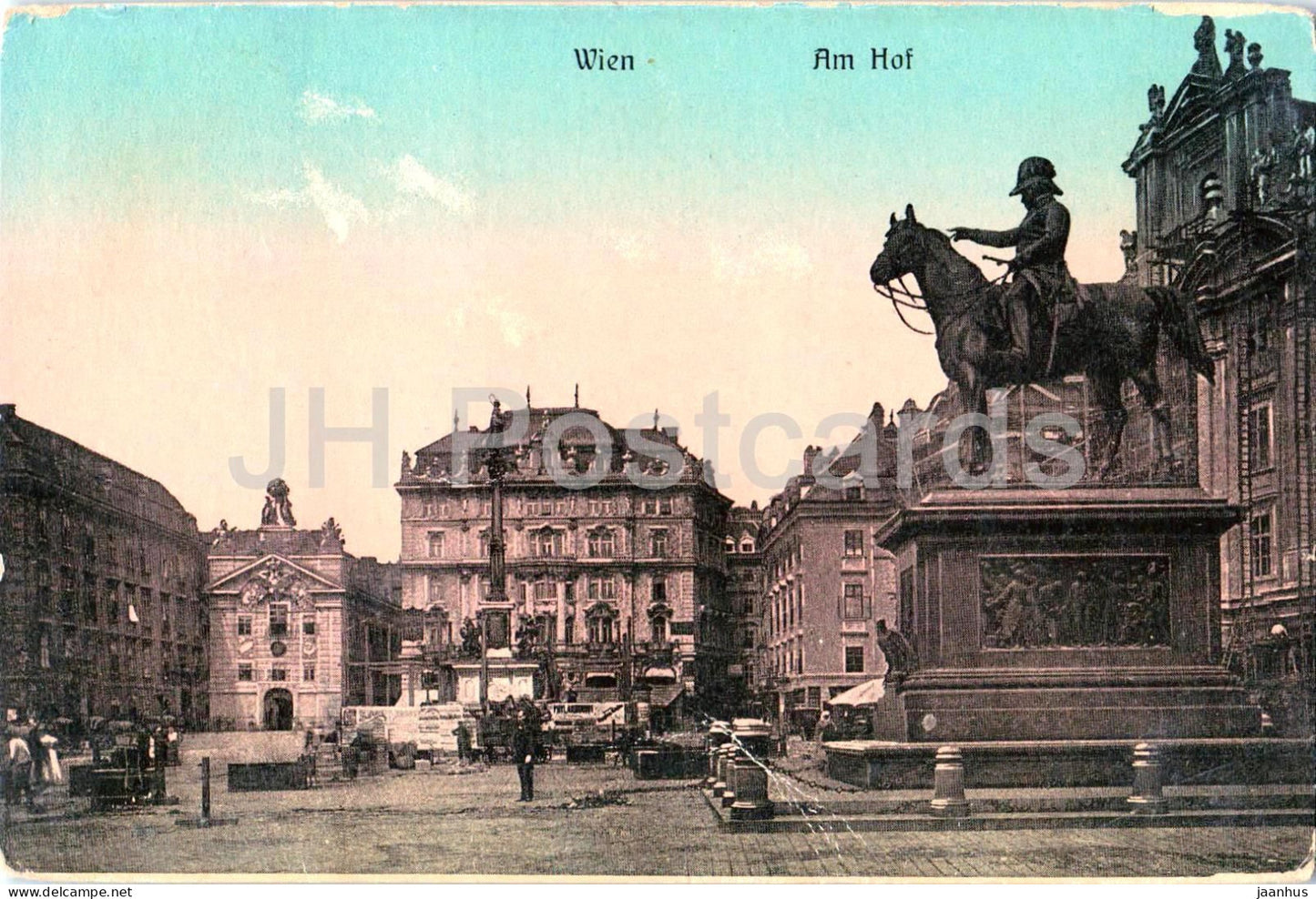 Wien - Vienna - Am Hof - City view - horse - monument - old postcard - 1913 - Austria - used - JH Postcards