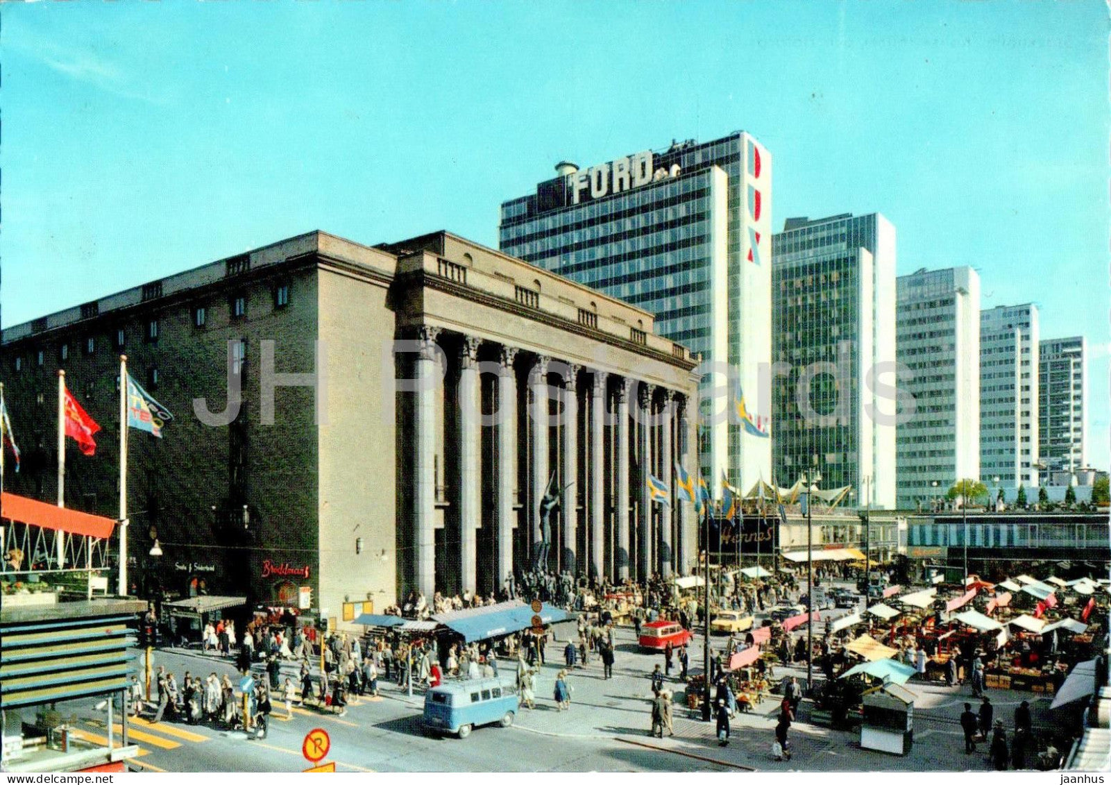 Stockholm - Konserthuset och Hotorgs City - Concert Hall - 130/24 - 1963 - Sweden - used - JH Postcards
