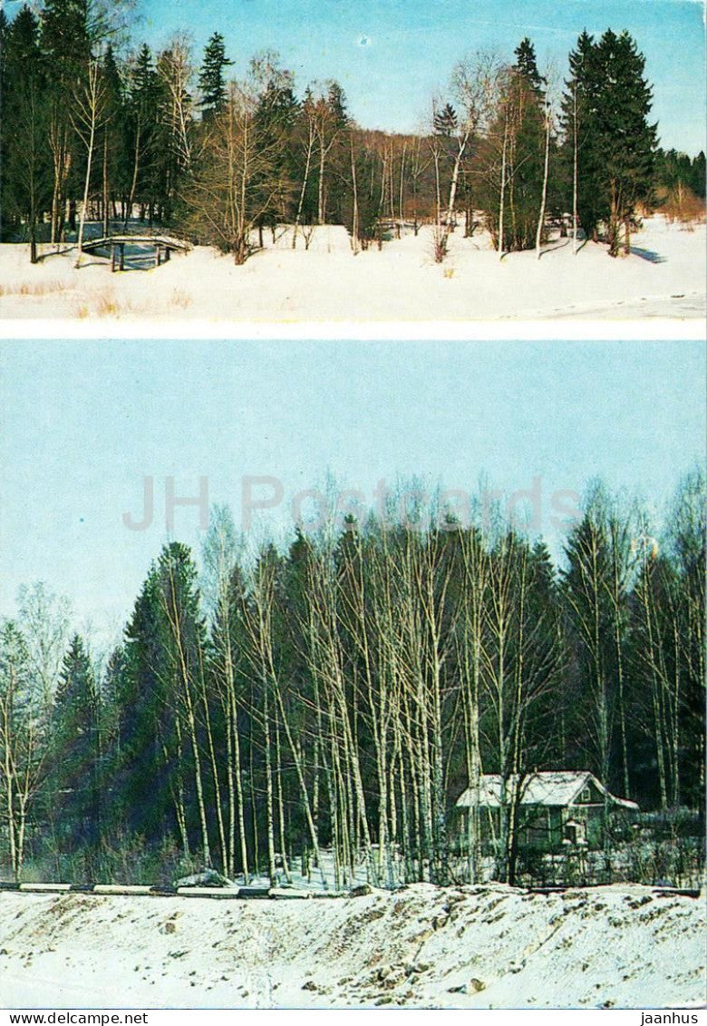 Seasons - Winter - winter forest - birch trees - snow-covered hut - 1984 - Russia USSR - unused - JH Postcards