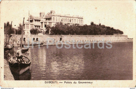 Djibouti - Palais du Gouverneur - governor palace - boats - old postcard - 1951 - French Somaliland - Djibouti - used - JH Postcards