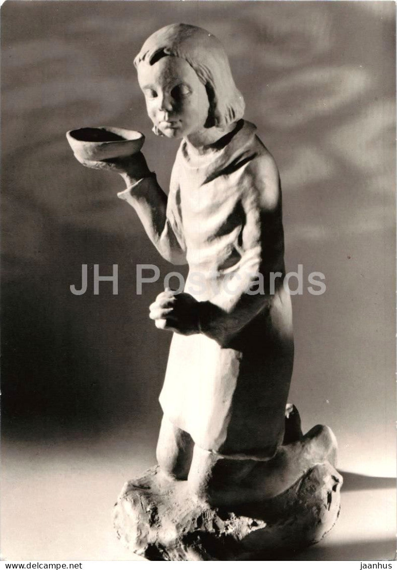 sculpture by D. Steigerwald - Awaiting - Warten - German art - Germany - unused - JH Postcards